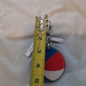 New Coach Beachball Tote Charm/Keyring With Dog Clip NWT